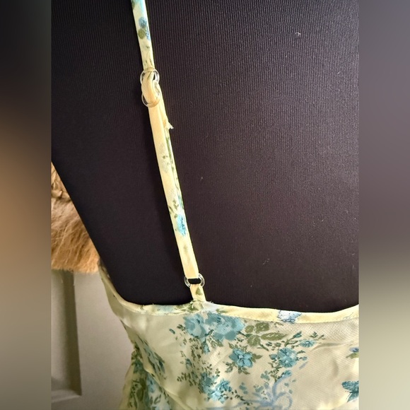 Vintage Secret Treasures butterfly garden ribbon trim slip robe set, size large - Picture 9 of 14